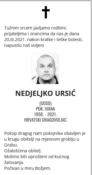 Nedjeljko Ursić - Hrvatski dragovoljac 1958. - 2021.