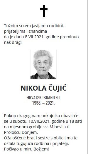 Nikola Čujić - Hrvatski branitelj 1958. - 2021.