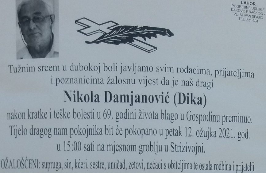 Nikola Damjanović - Hrvatski branitelj 1952. - 2021.