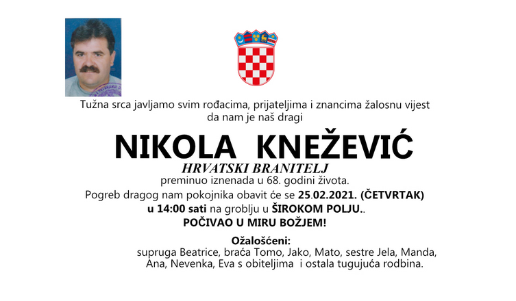 Nikola Knežević - Hrvatski branitelj 1953. - 2021.