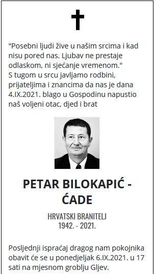 Petar Bilokapić - Hrvatski branitelj 1942. - 2021.