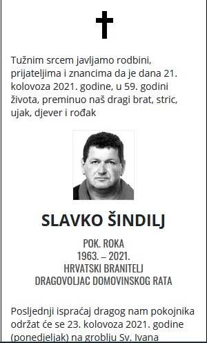 Slavko Šindilj - Hrvatski dragovoljac 1963. - 2021.