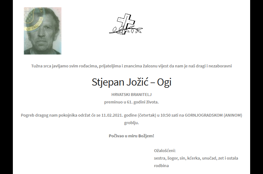 Stjepan Jožić - Hrvatski branitelj 1960. - 2021.