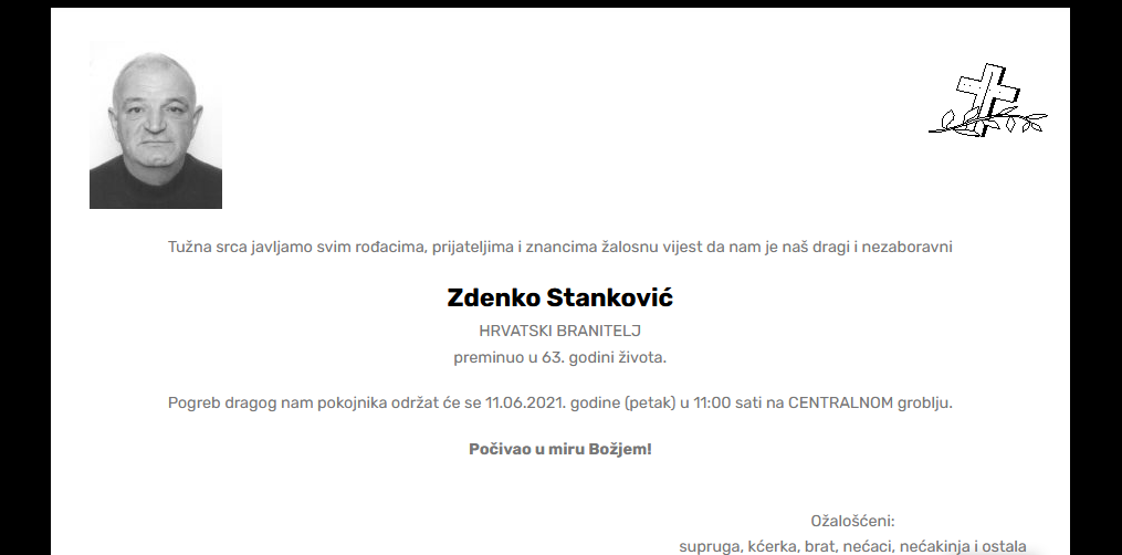 Zdenko Stanković - Hrvatski branitelj 1958. - 2021.