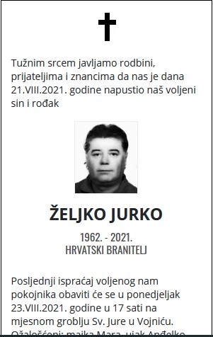Željko Jurko - Hrvatski branitelj 1962. - 2021.