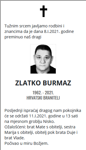 Zlatko Burmaz - Hrvatski branitelj 1962. - 2021.