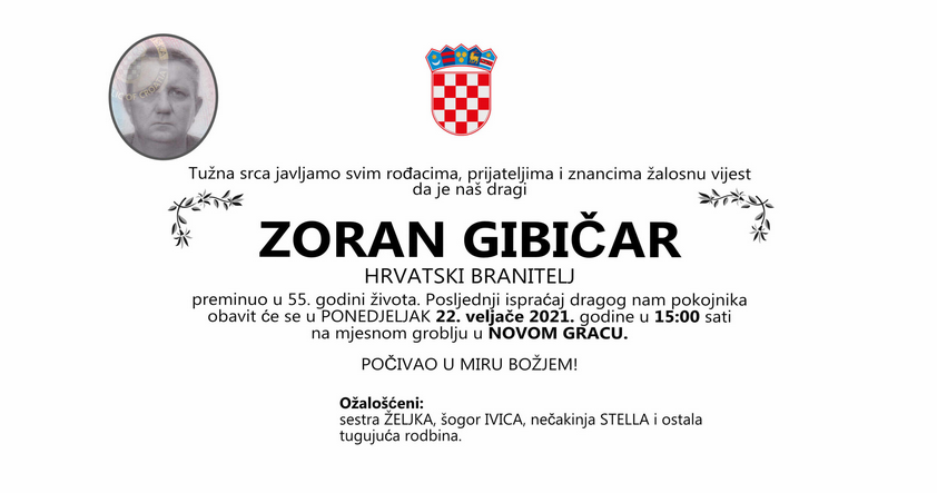 Zoran Gibičar - Hrvatski branitelj 1966. - 2021.