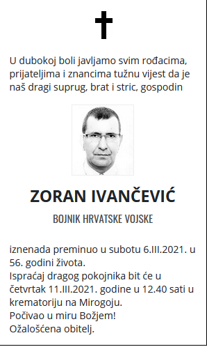 Zoran Ivančević - Hrvatski branitelj 1965. - 2021.