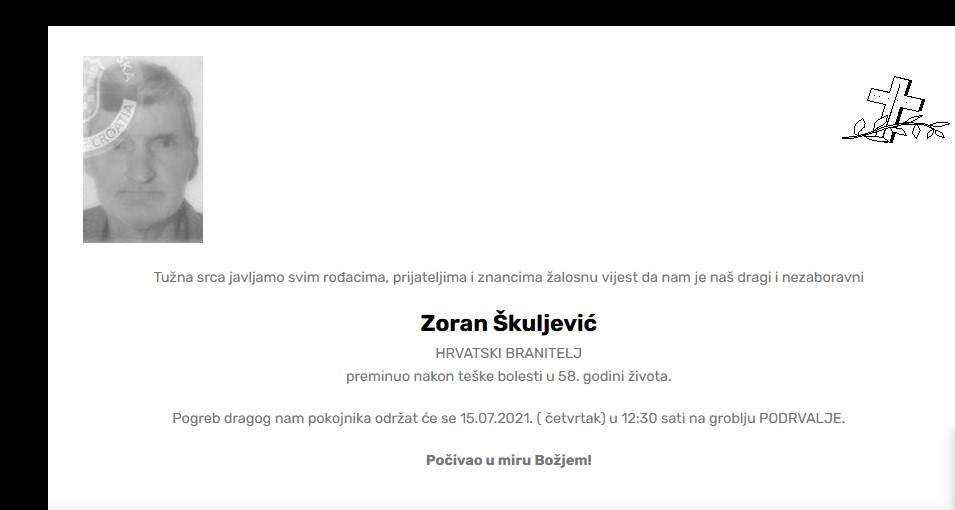 Zoran Škuljević - Hrvatski branitelj 1963. - 2021.