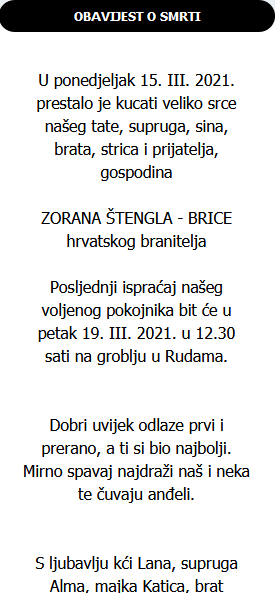 Zoran Štengl - Hrvatski branitelj in memoriam