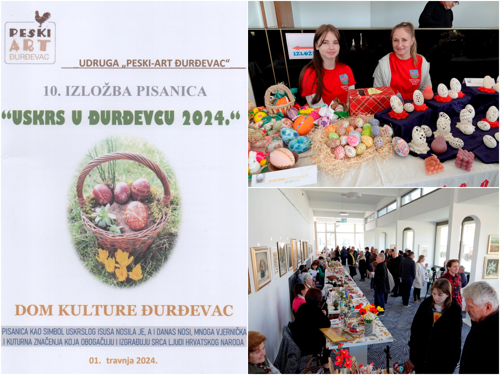 Dođite na jubilarnu 10. najstariju i najveću izložbu pisanica Uskrs u Đurđevcu 2024.: Pisanice iz 9 županija u Domu kulture