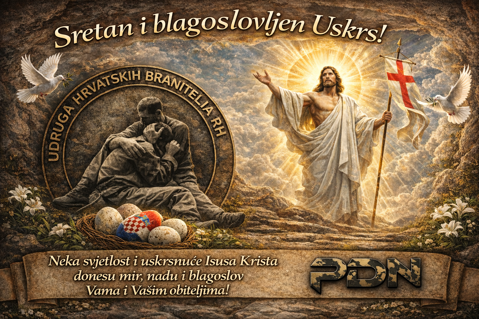 USKRSNA ČESTITKA UDRUGE HRVATSKIH BRANITELJA RH I PORTALA DNEVNIH NOVOSTI