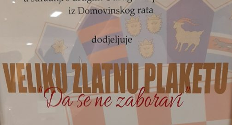 UHBDR91. dodijelila rukometnim reprezentativcima  „Veliku zlatnu plaketu-Da se ne zaboravi“ !