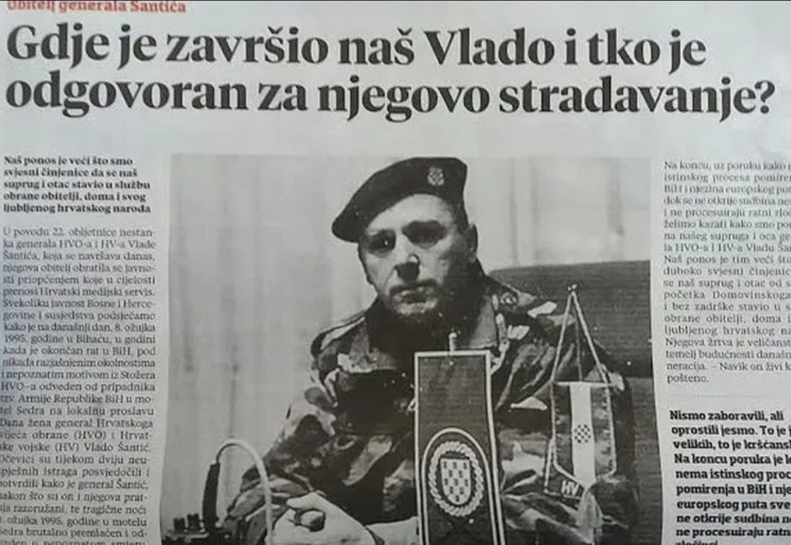 Na današnji dan 1995. – Ubijen general Vlado Šantić