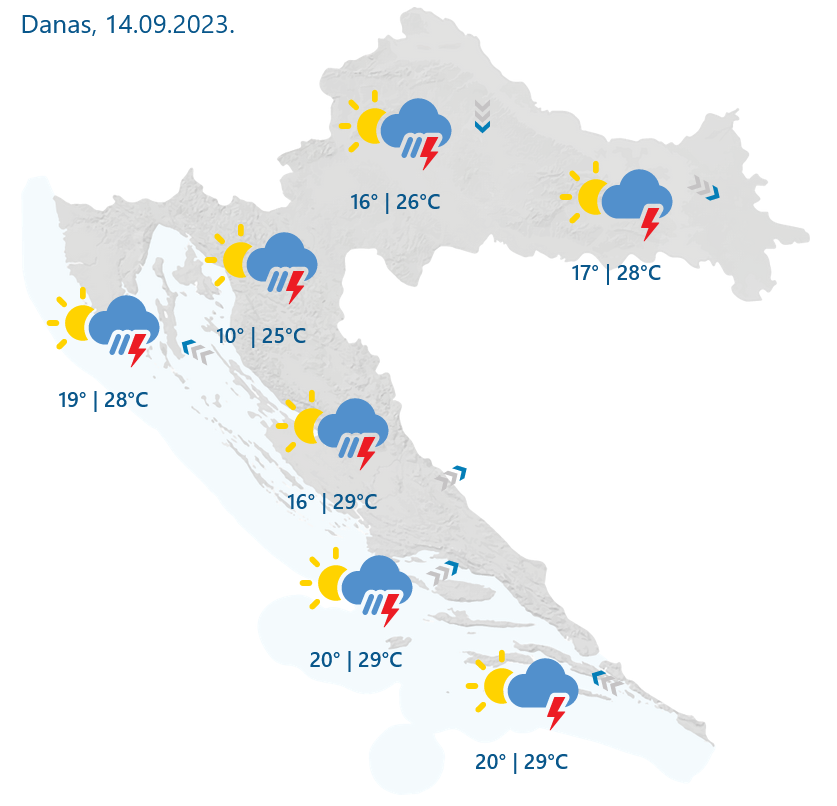 Nepredvidljivo vrijeme: Promjenjiva prognoza za danas