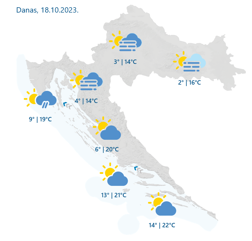 Promjenljivo vrijeme u Hrvatskoj: Kiša na sjeveru i Jadranu, toplo na obali