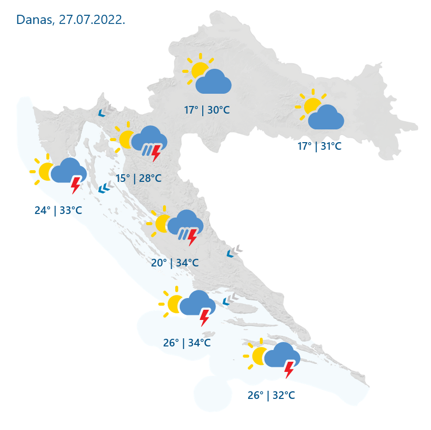 Vremenska prognoza: Djelomice sunčano i nestabilno