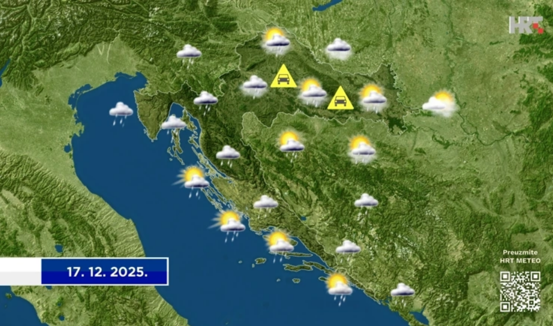 Promjenjivo vrijeme uz kišu, maglu i poledicu: Jugo u slabljenju, temperature postupno više