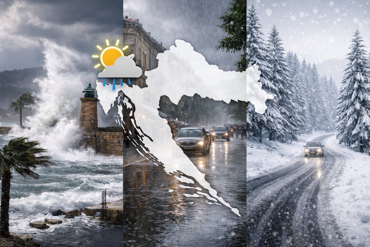 Novo pogoršanje vremena pred vratima: U subotu obilna kiša na Jadranu, u gorju moguć snijeg