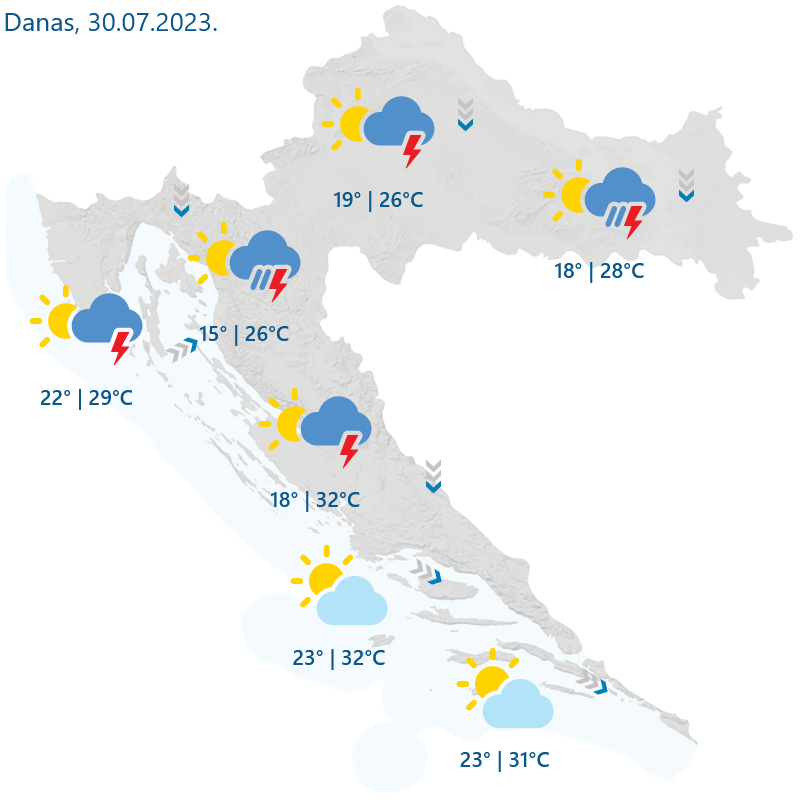 Sunce, kiša i grmljavina - što nas očekuje danas?