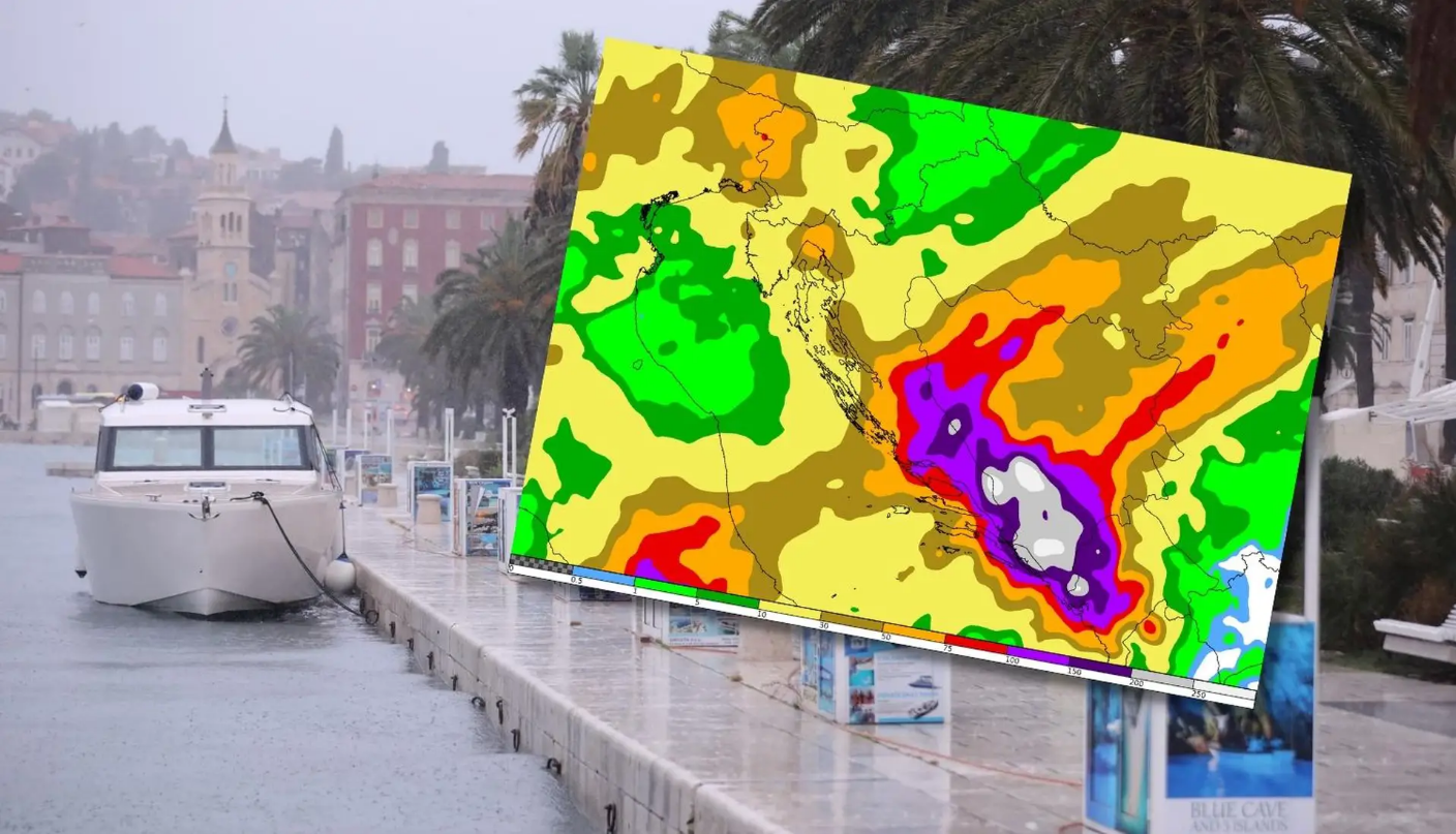 Meteorolozi upozorili: 'Dolaze olujne kiše, moguće su poplave, najgore na jugu Dalmacije'