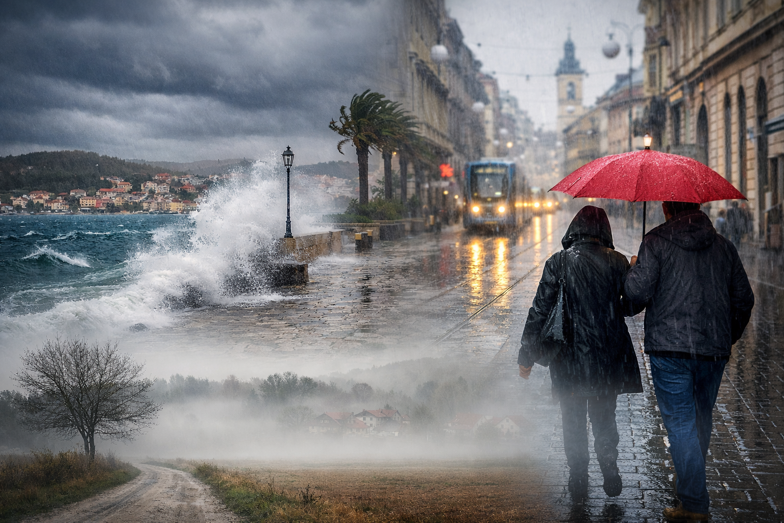 Promjenjivo i razmjerno toplo: Kiša, magla i jako jugo obilježit će petak diljem Hrvatske