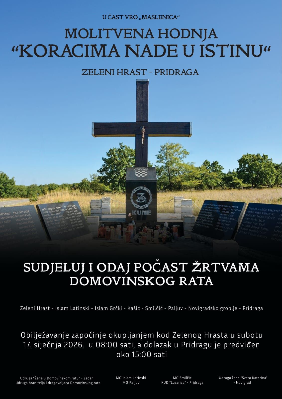 Molitvena hodnja „Koracima nade u istinu“ u čast VRO „Maslenica“