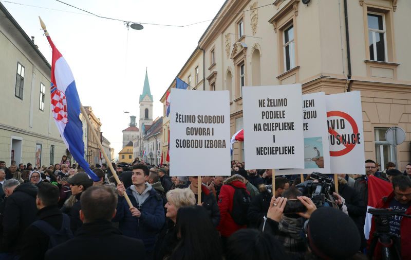 PROSVJED U ZAGREBU PROTIV EPIDEMIOLOŠKIH MJERA - VIDE0 (13. 11. 2021.)