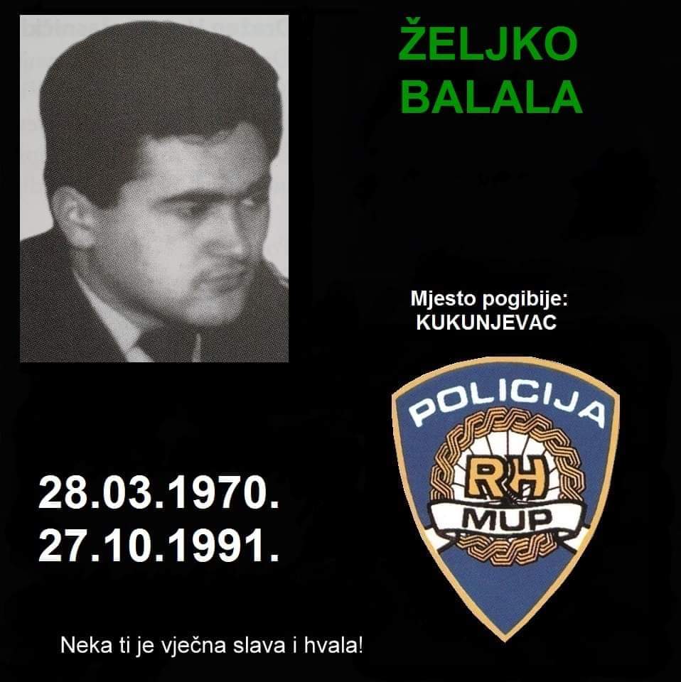 ŽELJKO BALALA, dragovoljac Domovinskog rata  ( 28.3.1970. - 27.10.1991.) - TUŽNO SJEĆANJE