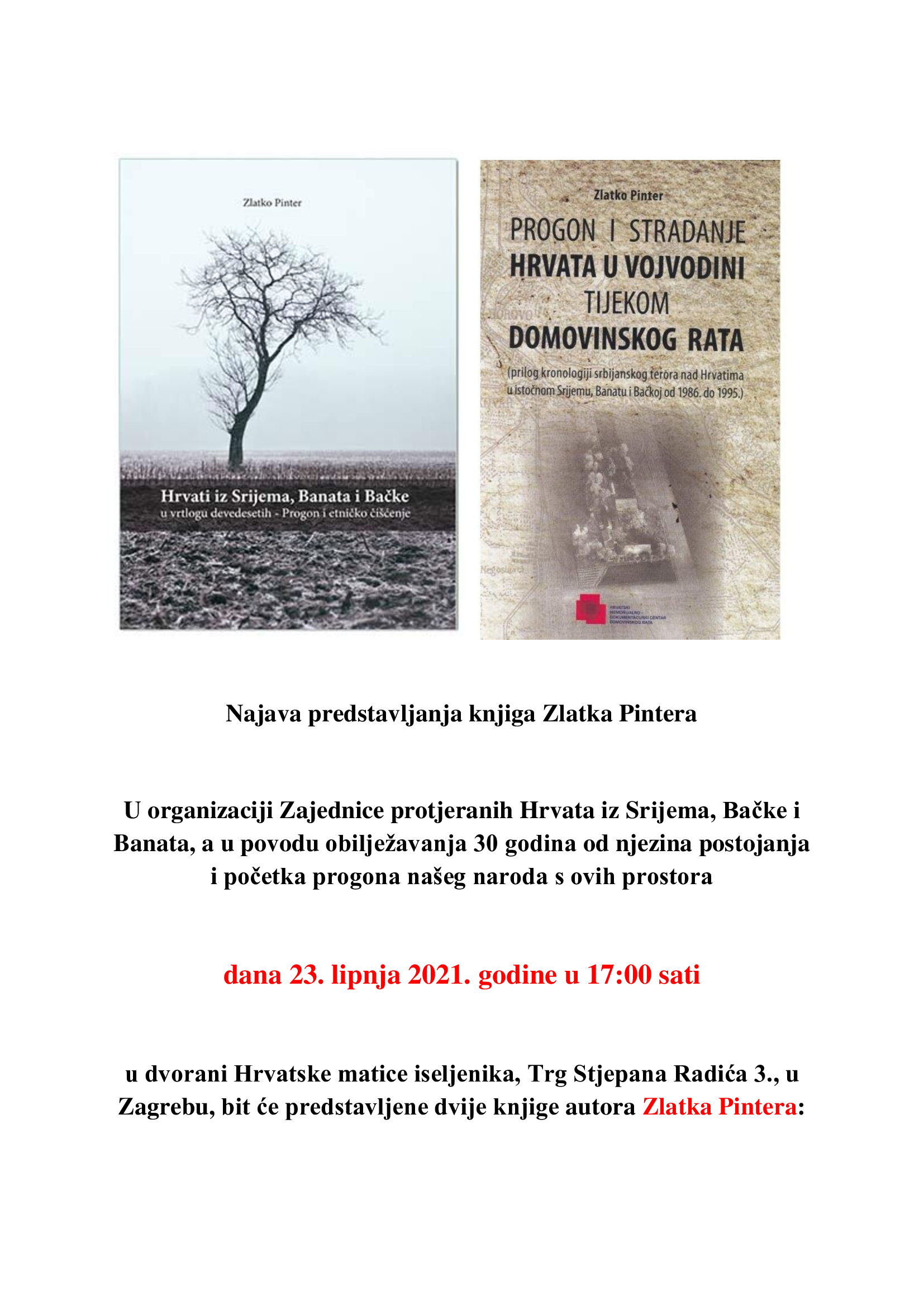 Predstavljanje knjiga Zlatka Pintera