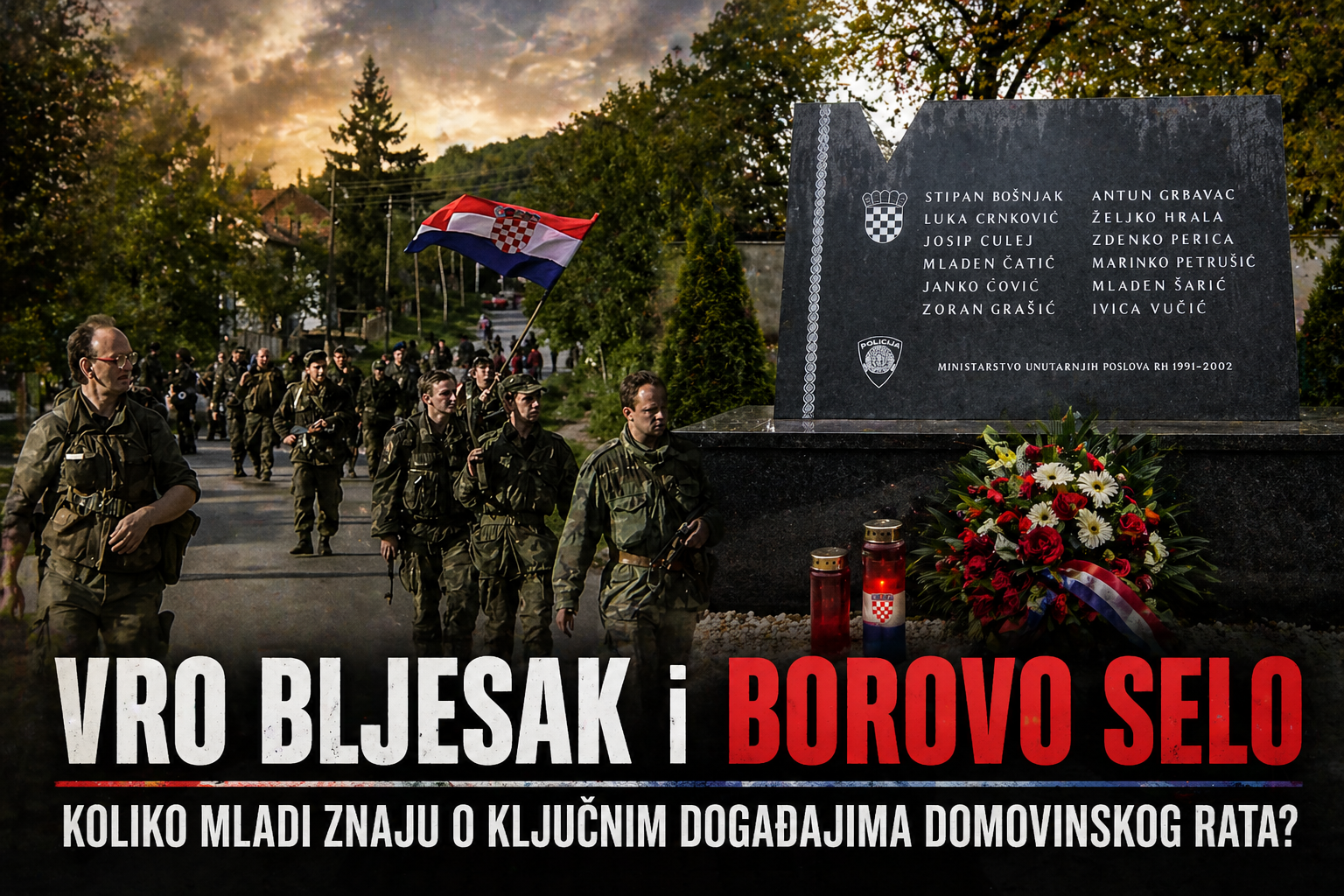 Bljesak i Borovo Selo: Koliko mladi znaju o ključnim događajima Domovinskog rata?