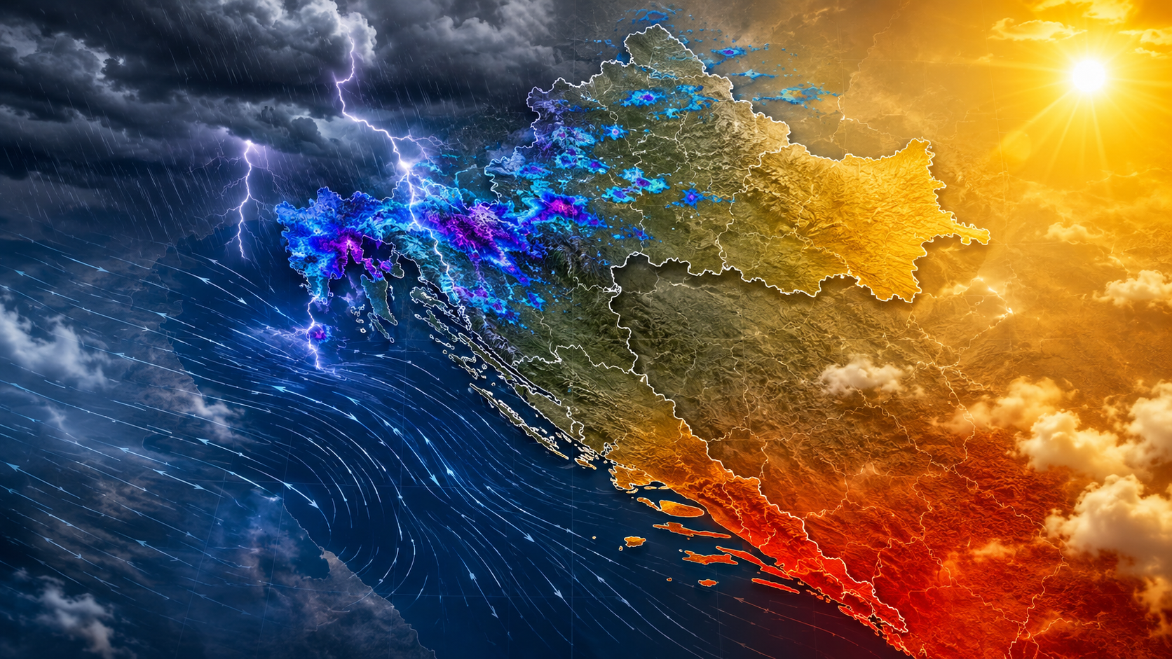 Žuti meteoalarm u sedam regija: Zapadu prijete jaki pljuskovi, na istoku do 36 stupnjeva