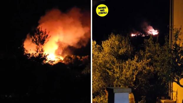 VIDEO Požar na Vrgadi gasila i dva kanadera. Svjedoci tvrde: 'Ispaljivali su signalne rakete'