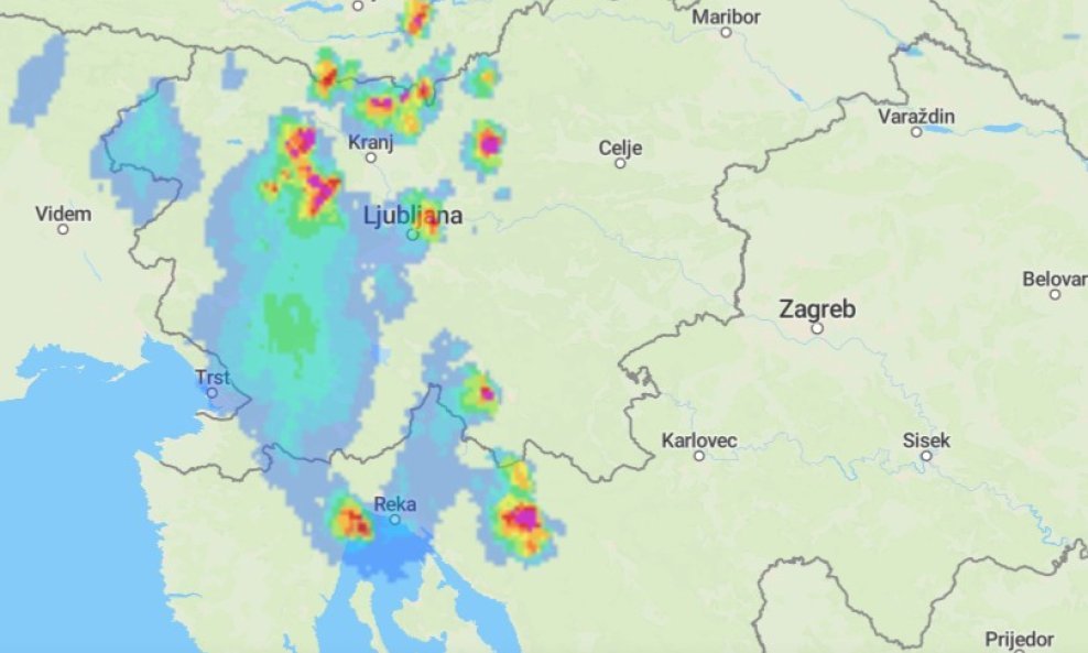 Malo olakšanja Nad Slovenijom se razvijaju kiša i tuča: Stižu i u dijelove Hrvatske