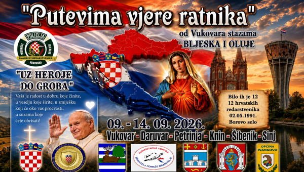 „Putevima vjere ratnika“ danas u Solinu i Sinju u spomen na Petrušića i Šarića